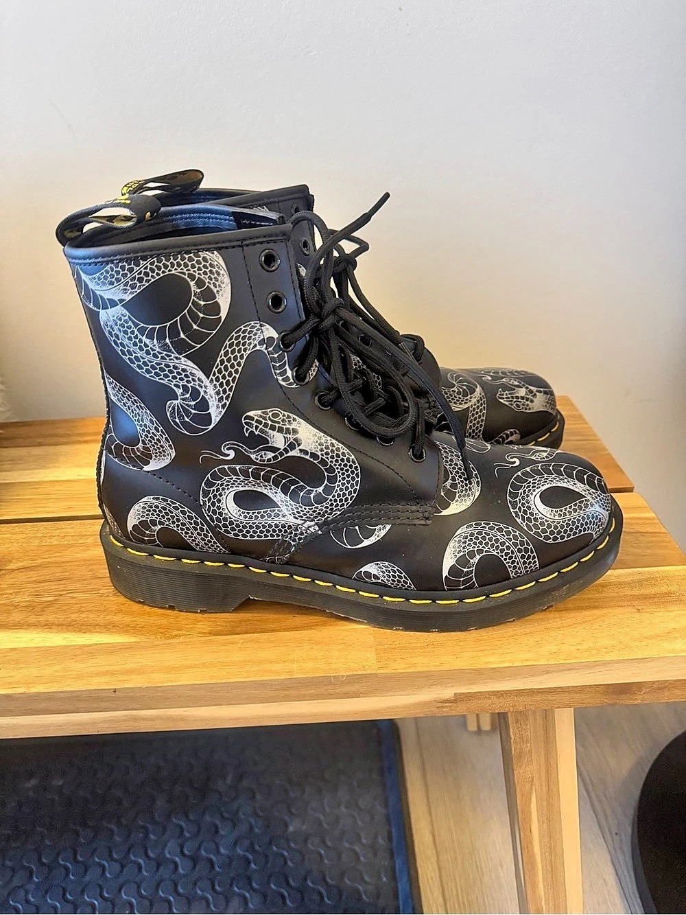 Dr. Martens 1460 Wild Serpent Smooth Leather Lace Up Boots Wild Serpent Snake